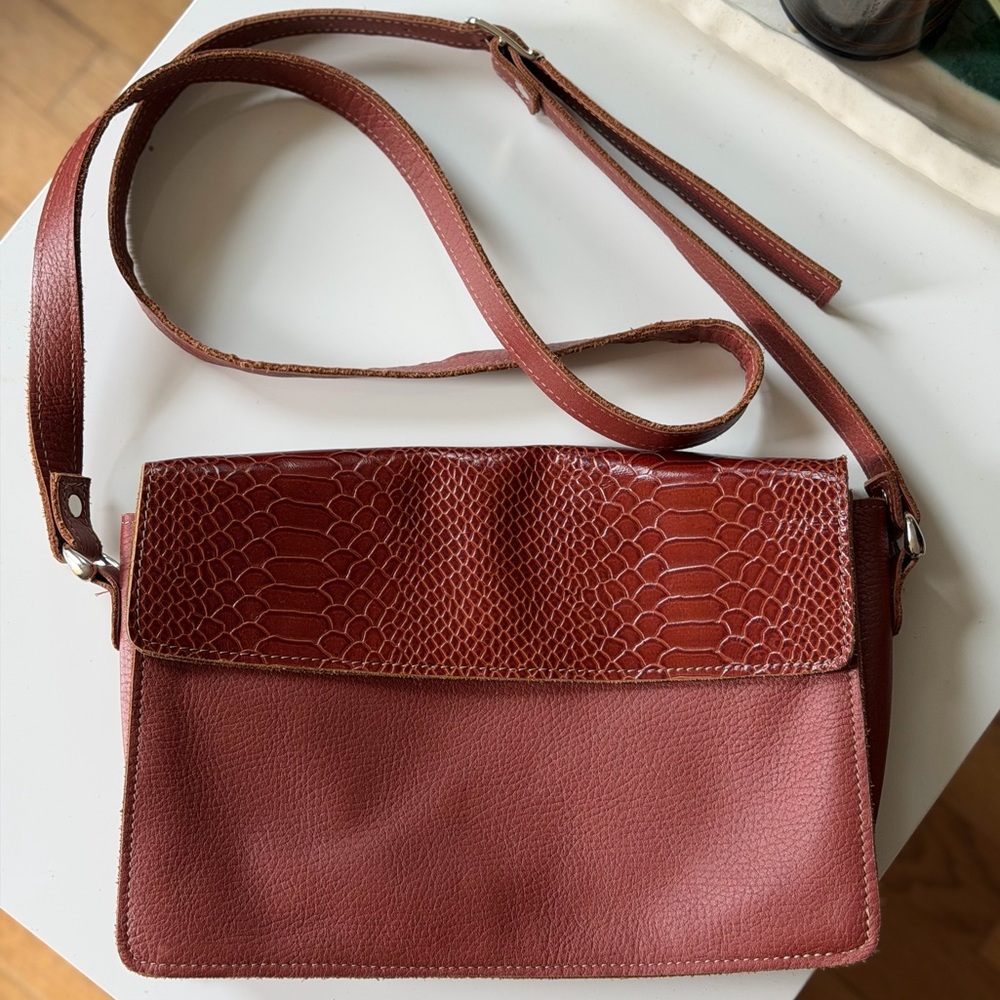 Red Leather Shoulder Bag
